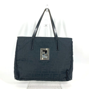 FENDI Tote Bag Nylon, Leather black vintage Zucca Women