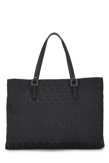 Fendi, Pink Zucchino Canvas Tote Small, Black