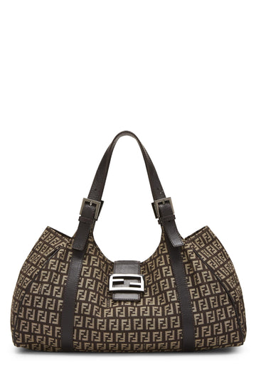 Fendi, Brown Zucchino Canvas Tote, Brown