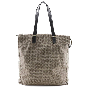 FENDI Tote Bag Nylon, Calfskin Brown micro zucchini Women