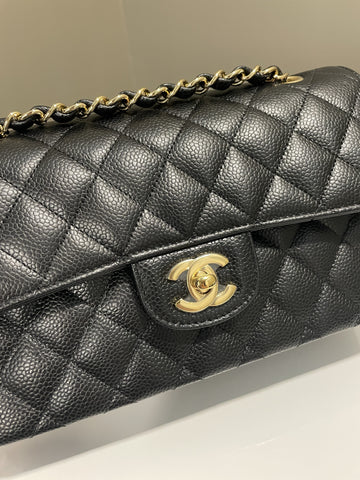 Chanel Classic Quilted Small Double Flap Black Caviar