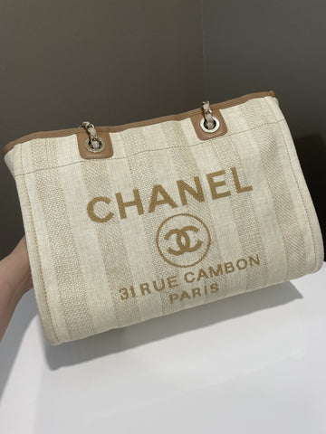 Chanel Deauville Shopper Tote Beige