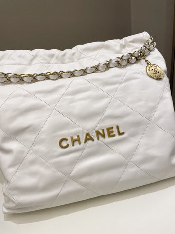 Chanel 22 White Calf