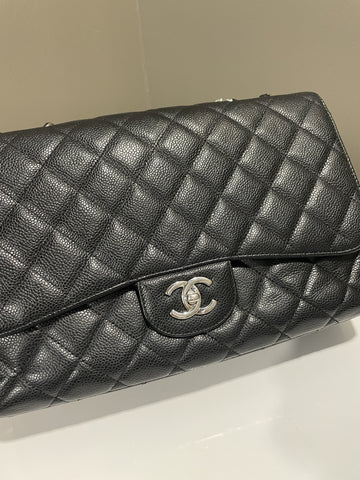 Chanel Classic Quilted Jumbo Single Flap Black Caviar
