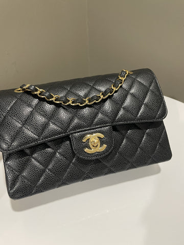 Chanel Classic Quilted Small Double Flap Black Caviar