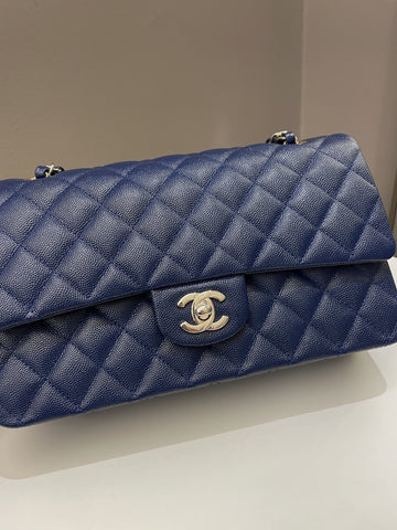 Chanel Classic Quilted Medium Double Flap Dark Navy Caviar