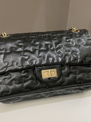 Chanel 2.55 225 Puzzle Reissue Double Flap Dark Blue Patent