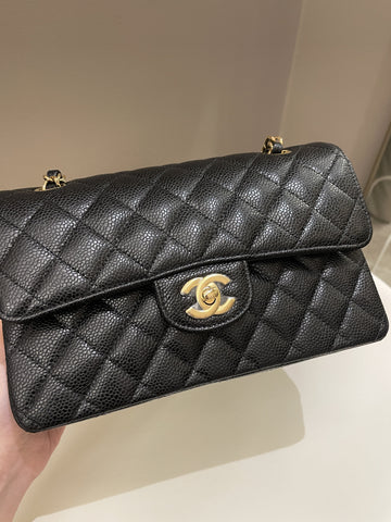 Chanel Classic Quilted Small Double Flap Black Caviar