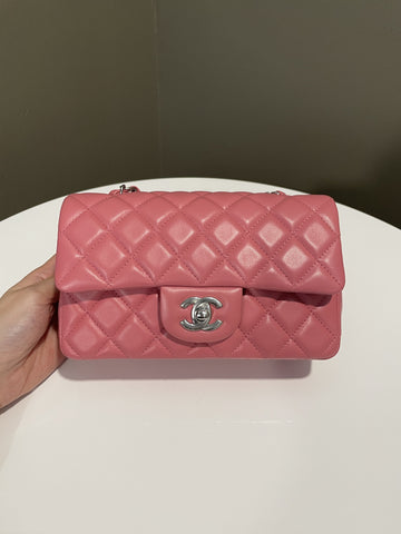 Chanel 23B Quilted Mini Rectangular Pink Lambskin