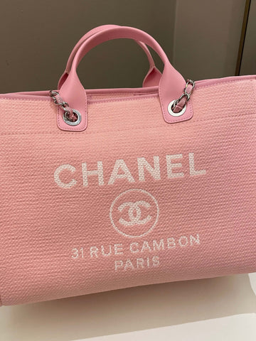 Chanel Deauville Shopper Tote Pink