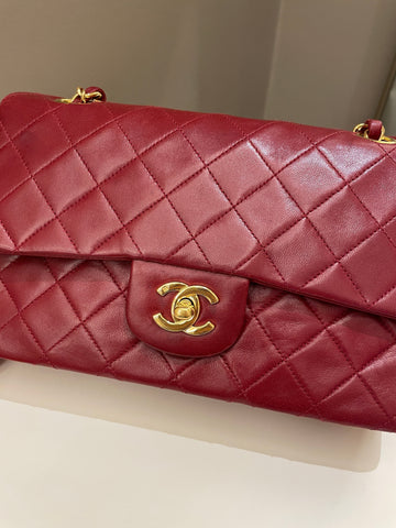 Chanel Vintage Classic Small Double Flap Red Lambskin