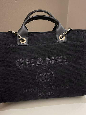 Chanel Deauville Shopper Tote Black