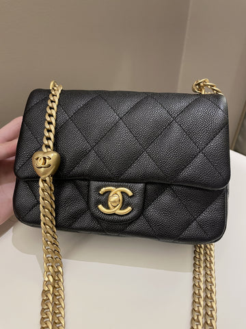 Chanel 23P Sweet Heart Flap Black Caviar