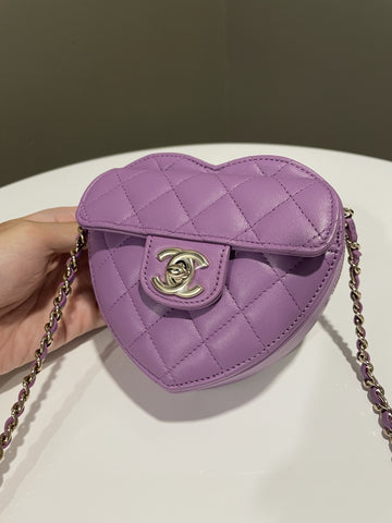 Chanel 22S Heart Bag Purple
