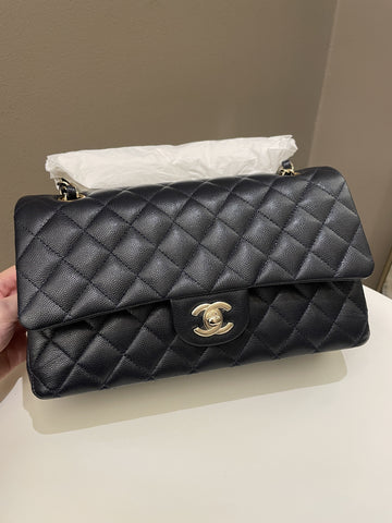 Chanel Classic Quilted Medium Double Flap Midnight Blue Caviar