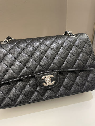 Chanel Classic Quilted Medium Double Flap Black Caviar