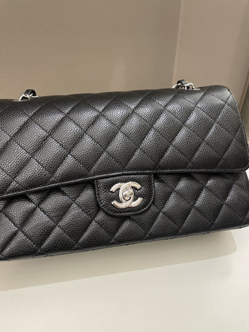 Chanel Classic Quilted Medium Double Flap Black Caviar