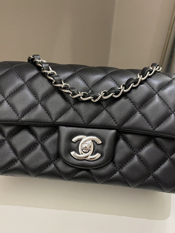 Chanel Classic Quilted Mini Rectangular Black Lambskin