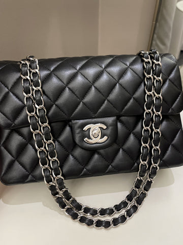 Chanel Classic Quilted Small Double Flap Black Lambskin