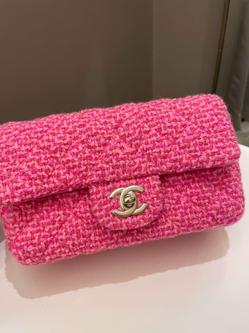 Chanel Classic Mini Rectangular Pink Tweed
