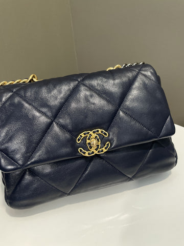 Chanel 19 Flap Bag Navy Lambskin