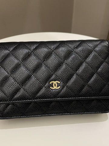 Chanel Classic Quilted Wallet on Chain Black Caviar