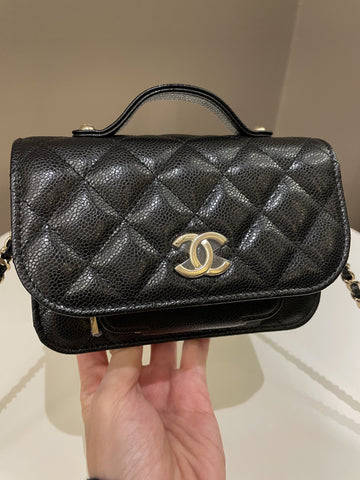Chanel Business Affinity Clutch On Chain Black Caviar