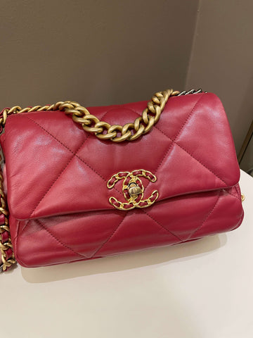 Chanel 19 Flap Bag Dark Red