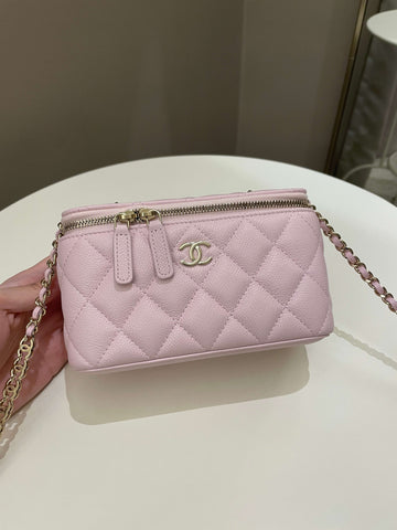 Chanel 22P Quilted Coco Vanity Rectangular Rose Clair Lilac Caviar