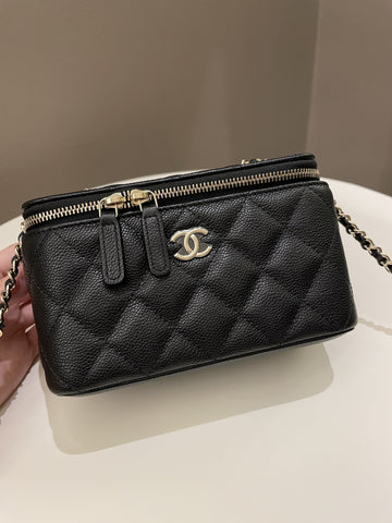 Chanel 22P Quilted Coco Vanity Rectangular Black Caviar