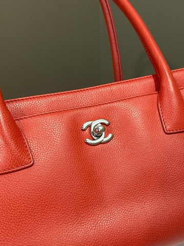 Chanel Executive Tote Coral Red Calfskin
