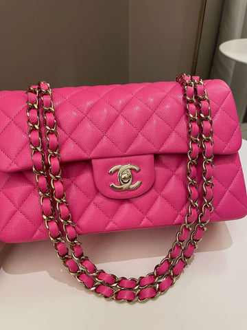 Chanel Classic Quilted Small Double Flap Candy Pink Caviar