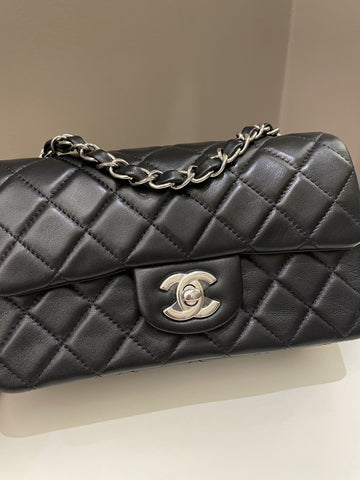 Chanel Classic Quilted Mini Rectangular Black Lambskin