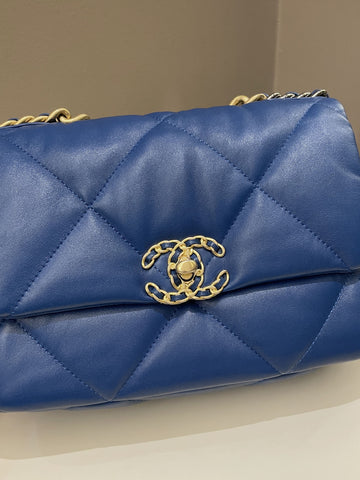 Chanel 19 Flap Bag Cobalt Blue Lambskin