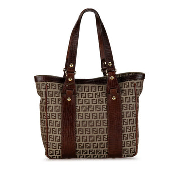 Fendi Canvas Leather Handbag Tote Bag ()