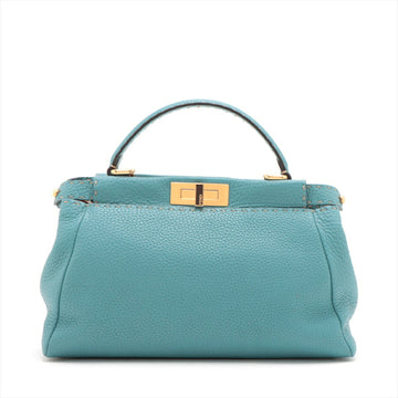 Fendi Peekaboo Leather Handbag Tote Bag ()