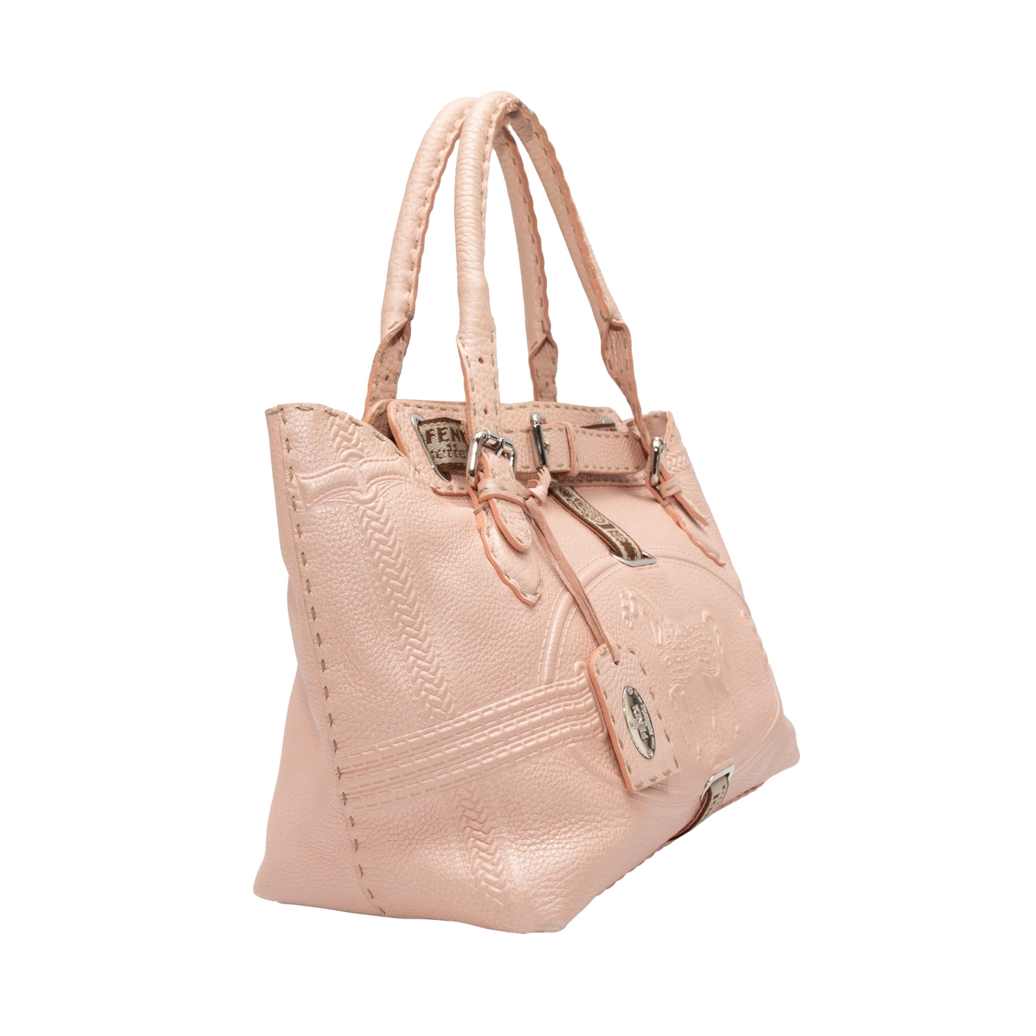 Pink Fendi Selleria Villa Borghese Tote Bag