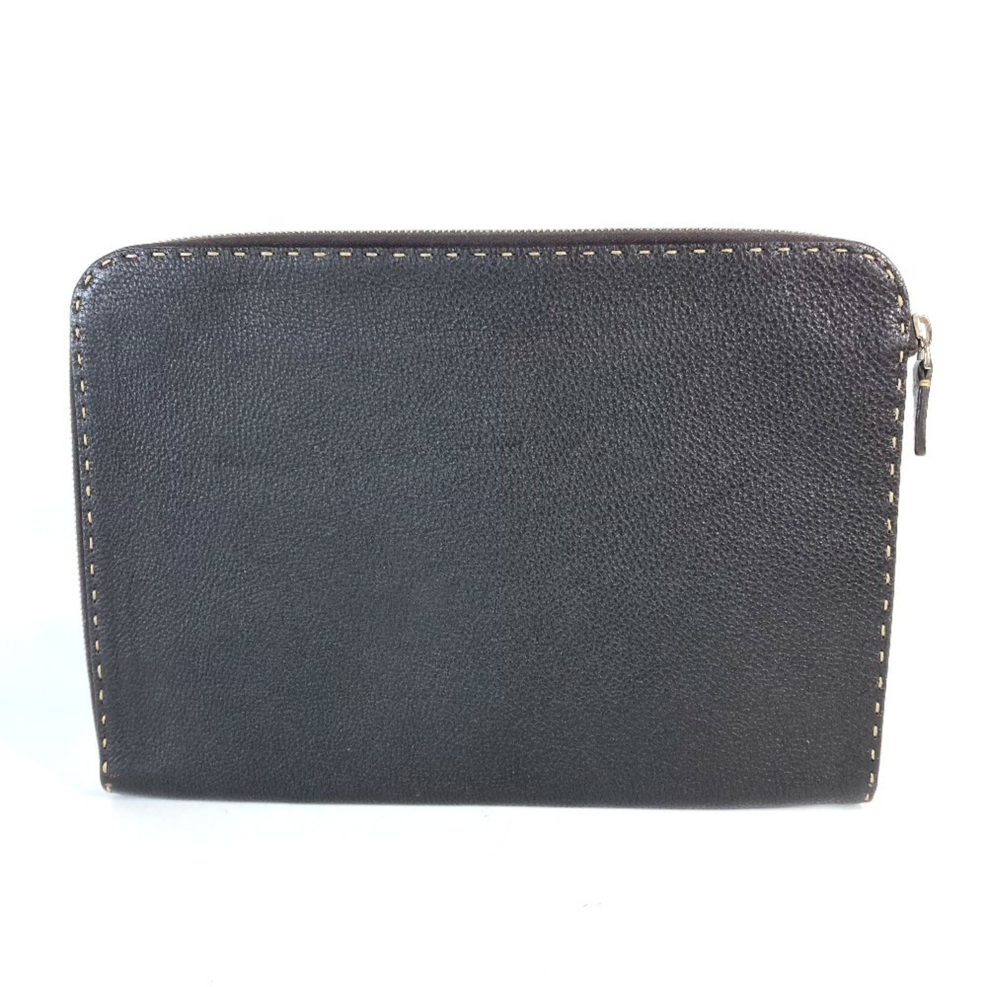 Fendi  Leather Clutch Bag Pouch ()