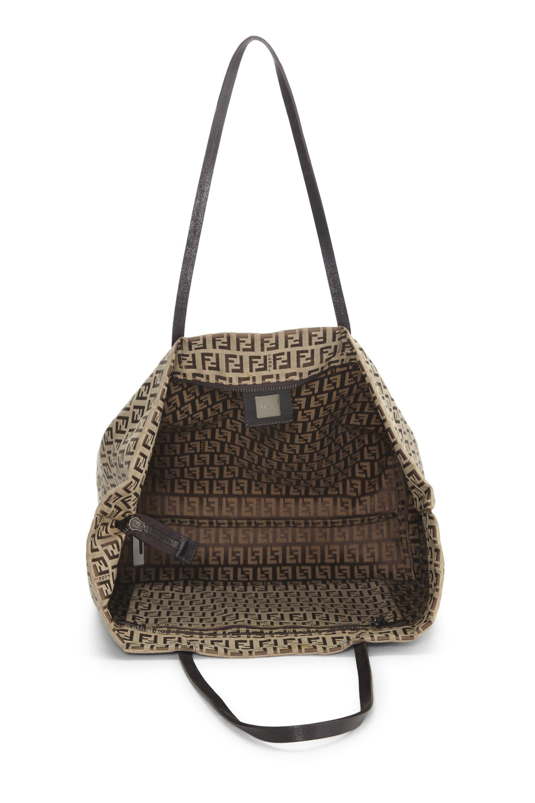 Fendi,  Brown Zucchino Roll Tote, Brown