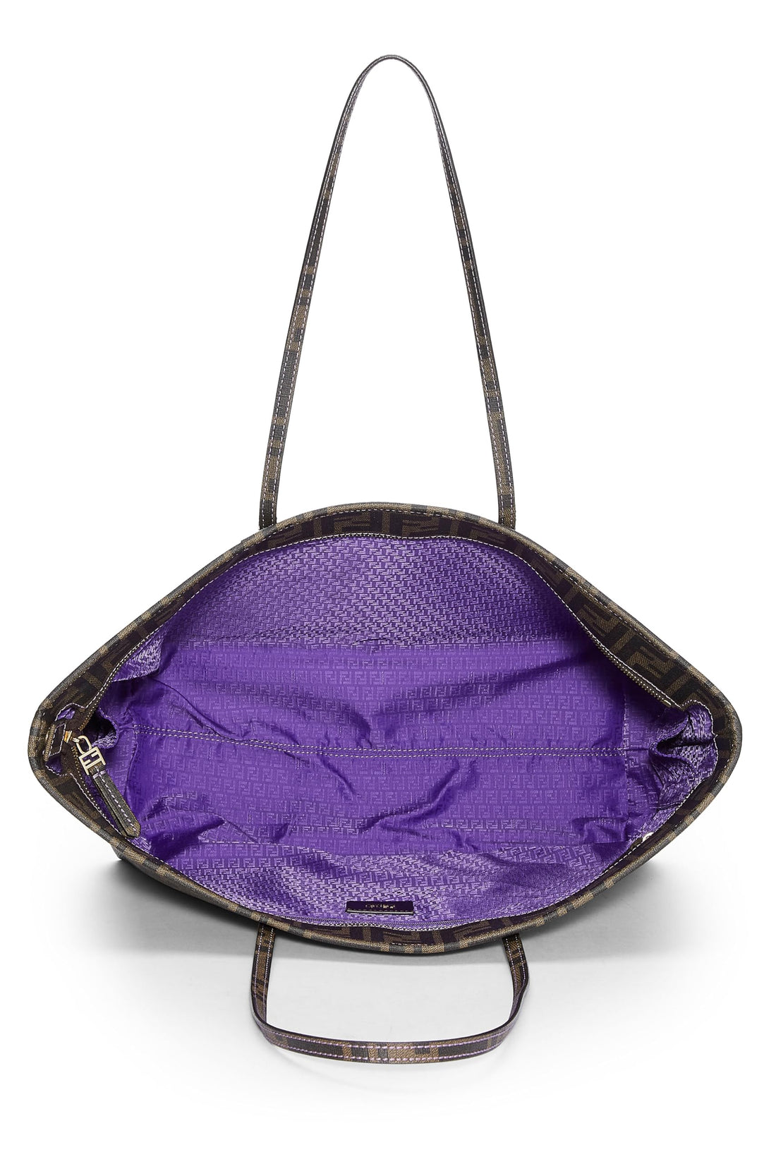 Fendi,  Purple Zucca Coated Canvas Roll Tote, Purple