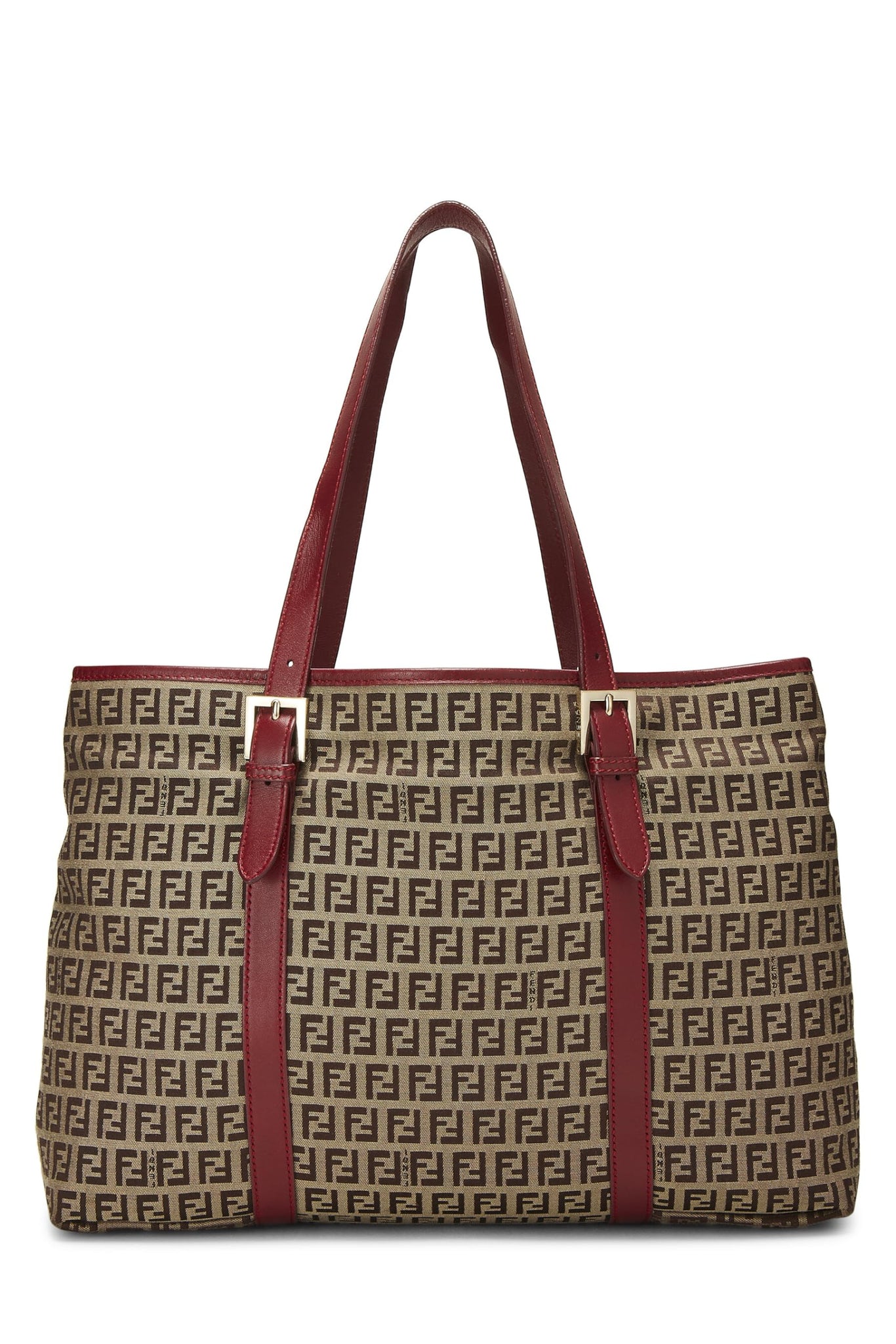 Fendi,  Red Zucchino Canvas Tote, Red