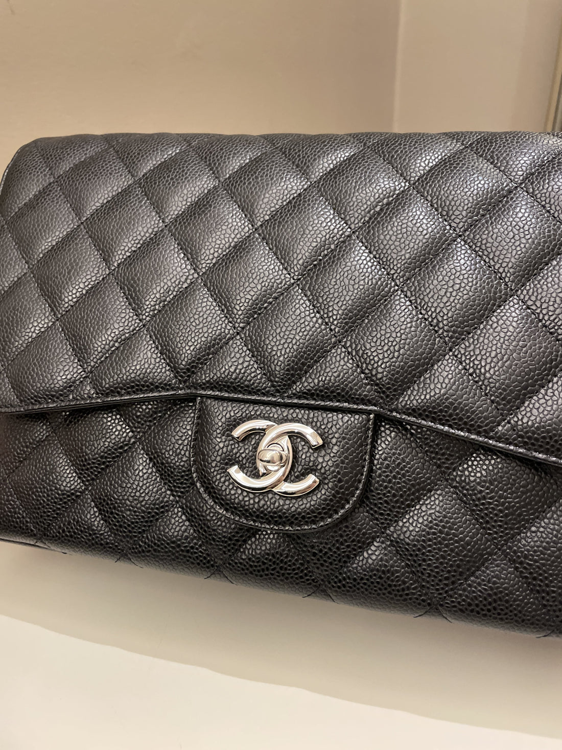 Chanel Classic Quilted Jumbo Single Flap Black Caviar