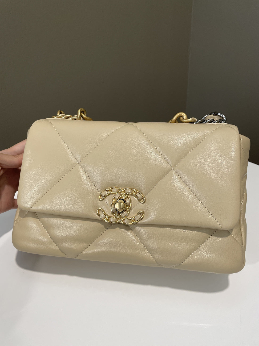 Chanel 19 Flap Bag Beige