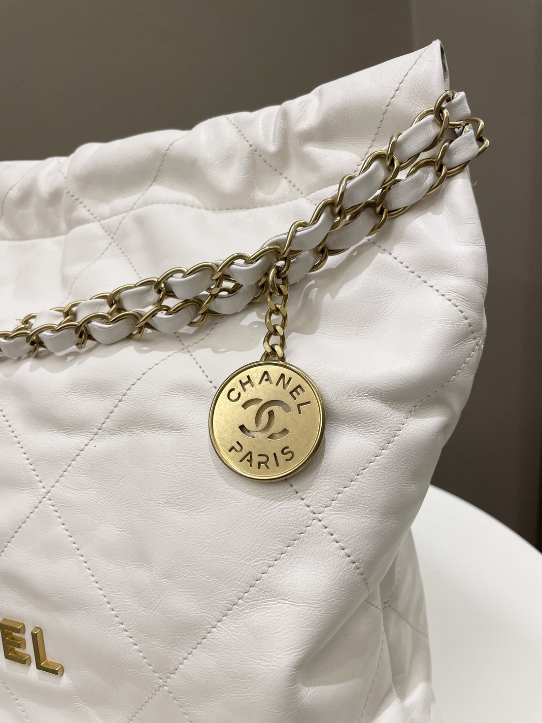 Chanel 22 White Calf