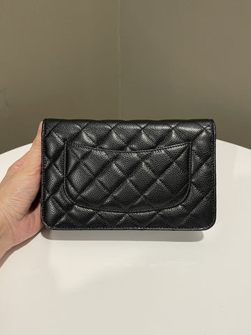 Chanel Classic Quilted Wallet on Chain Black Caviar