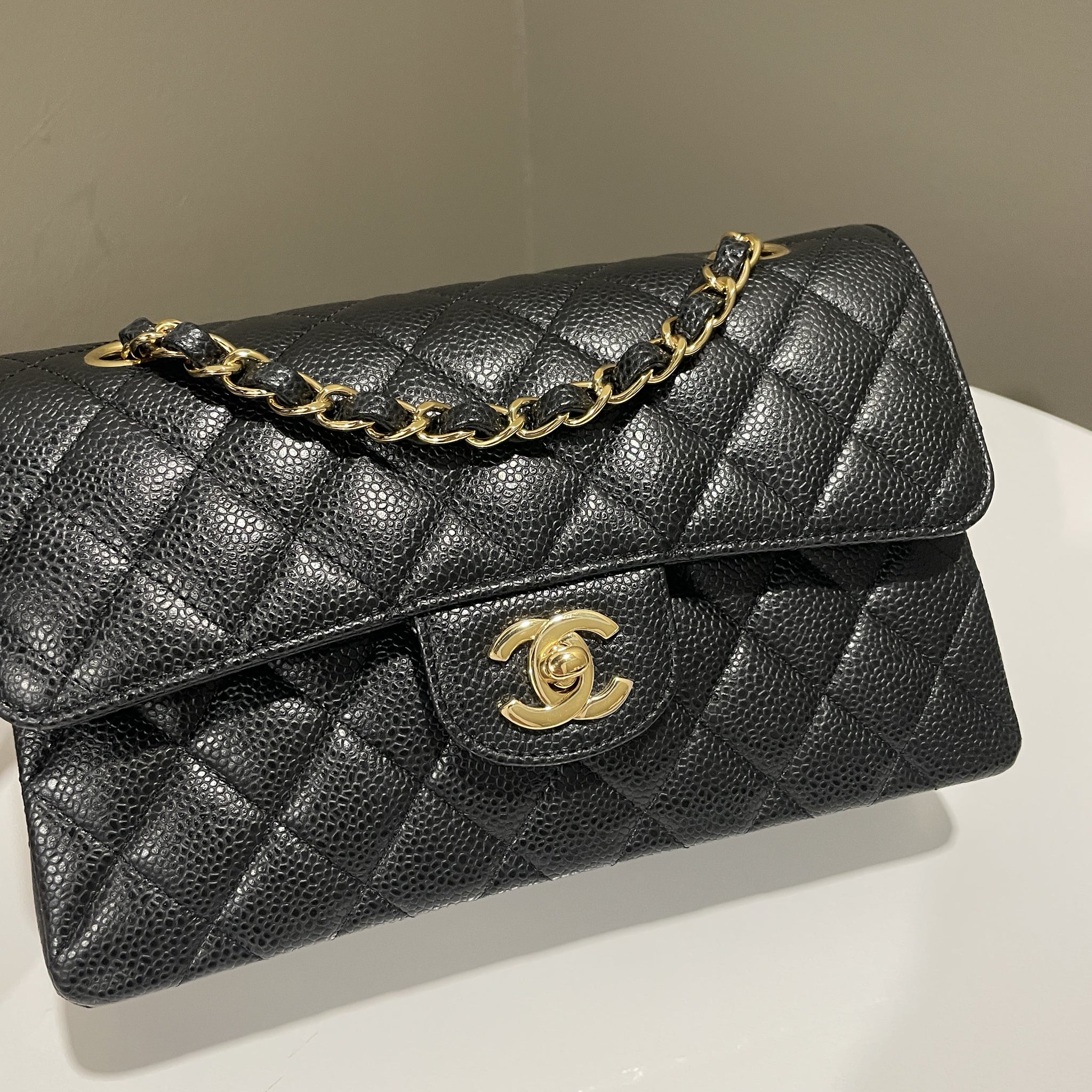 Chanel Classic Quilted Small Double Flap Black Caviar