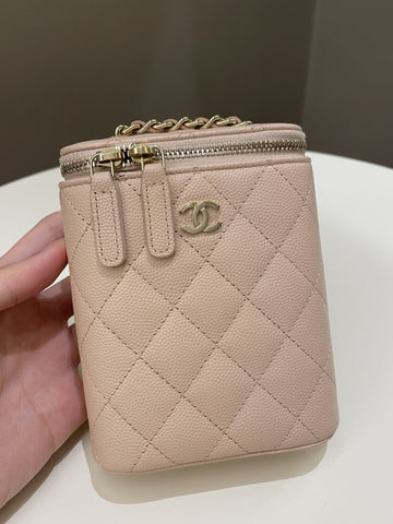 Chanel 21C Quilted Vanity Vertical Beige Caviar