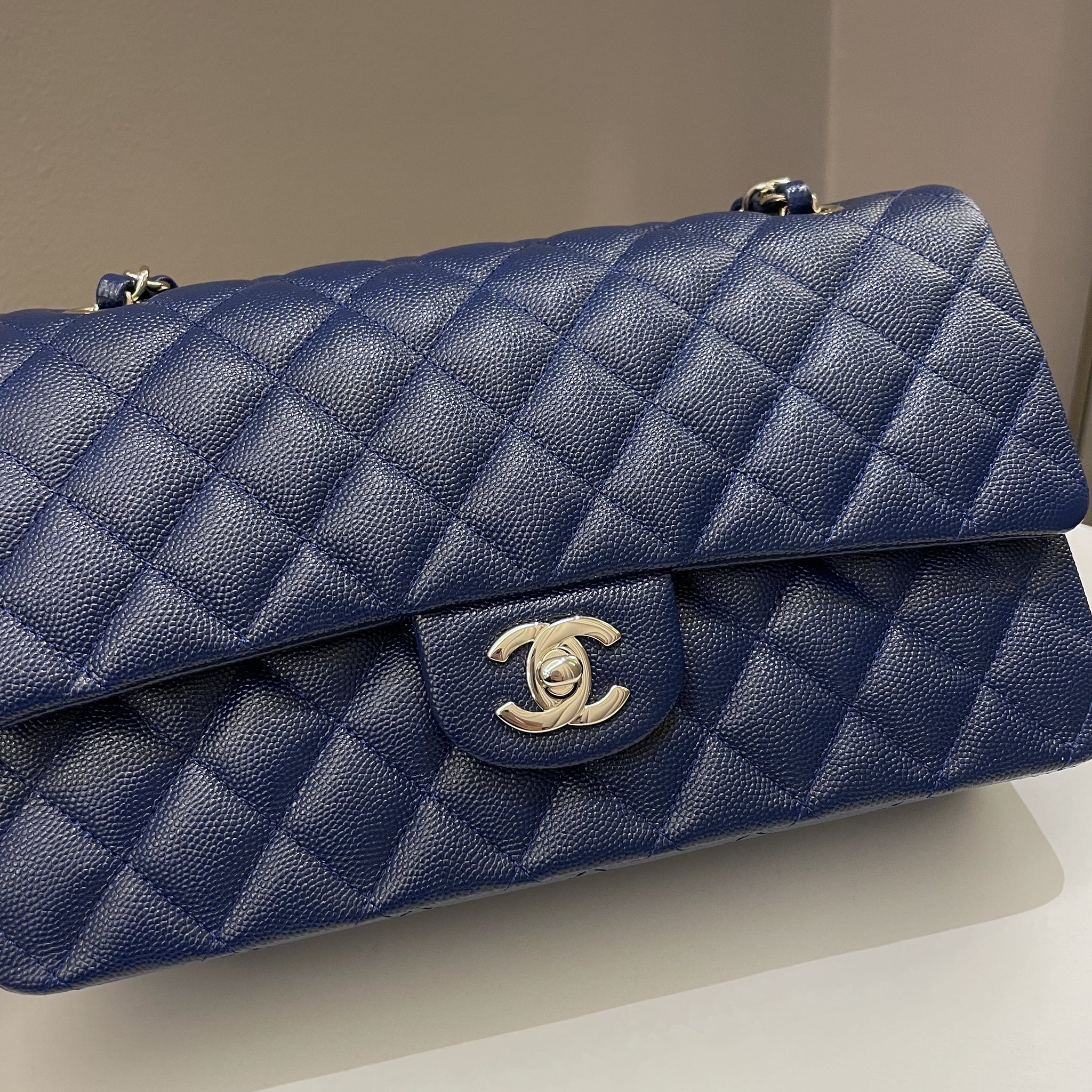 Chanel Classic Quilted Medium Double Flap Dark Navy Caviar
