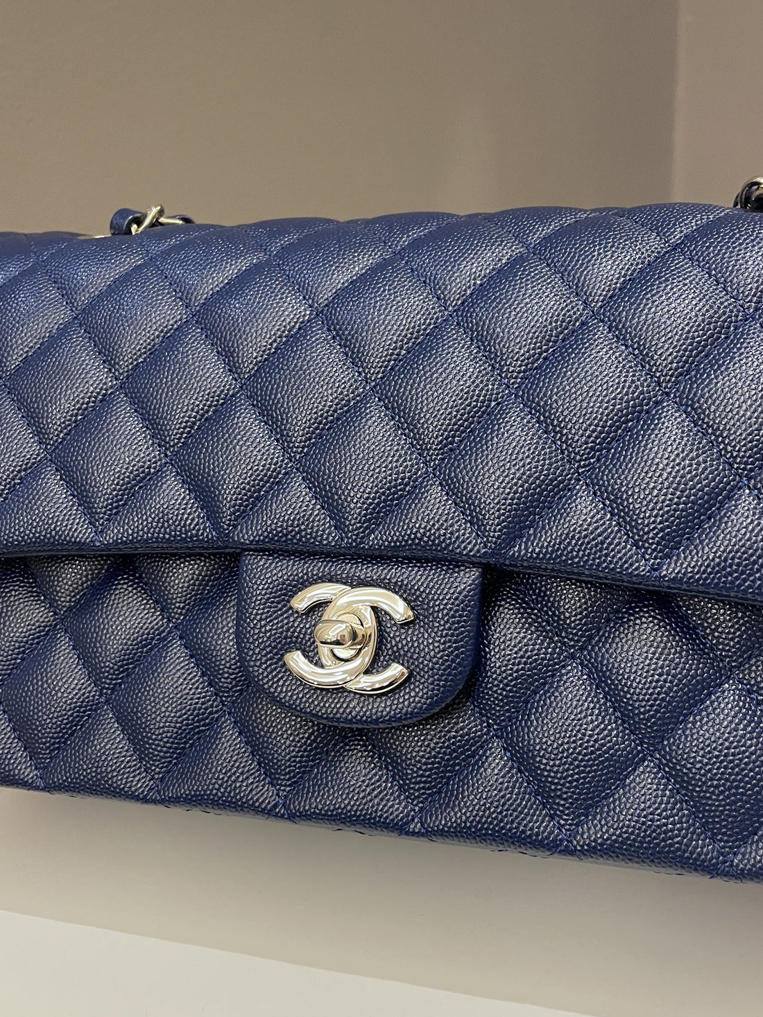 Chanel Classic Quilted Medium Double Flap Dark Navy Caviar