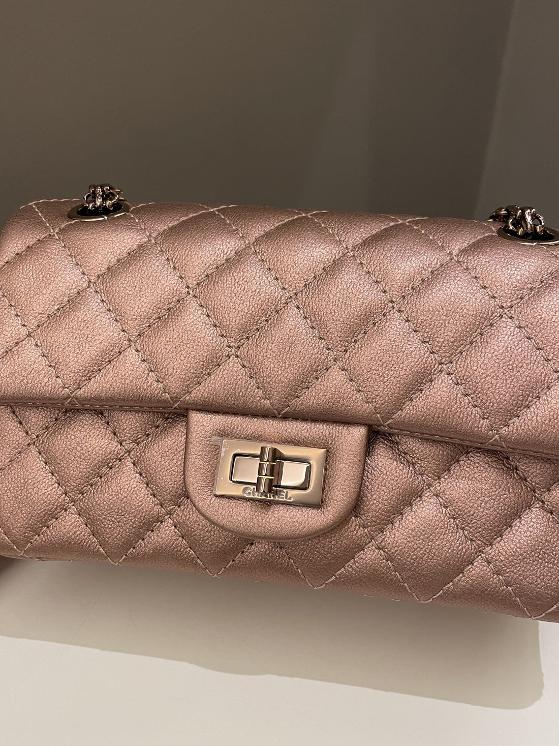 Chanel Classic 2.55 Quilted Mini Reissue Rose Gold Calfskin